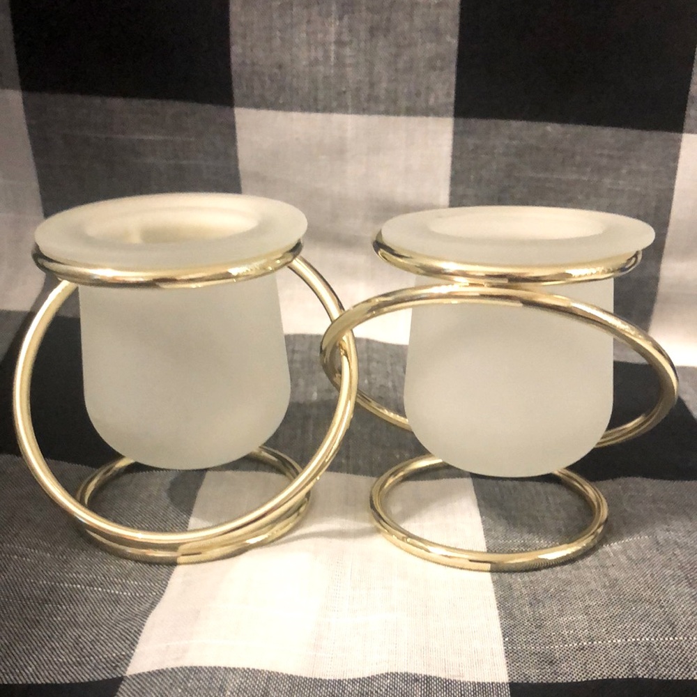 Sale 💚 Vintage Partylite Gemini MCM frosted votive holders